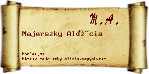Majerszky Alícia névjegykártya